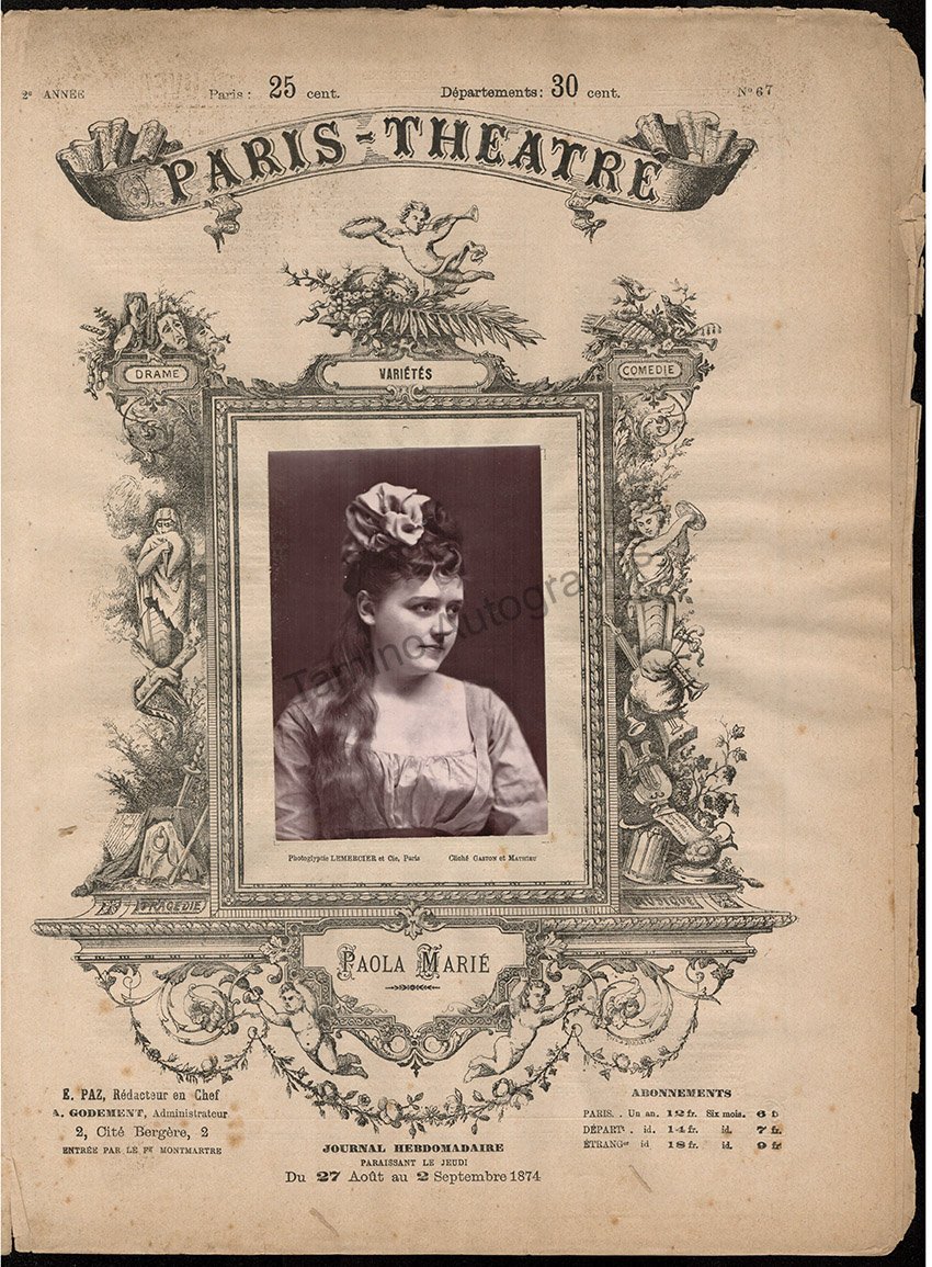 Paris-Theatre Magazine - Lot of 10 Magazines with Woodbury-type Photos 1874 - Image 6