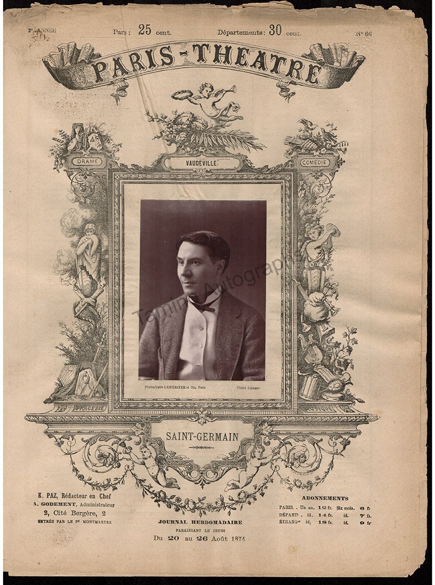 Paris-Theatre Magazine - Lot of 10 Magazines with Woodbury-type Photos 1874 - Image 8