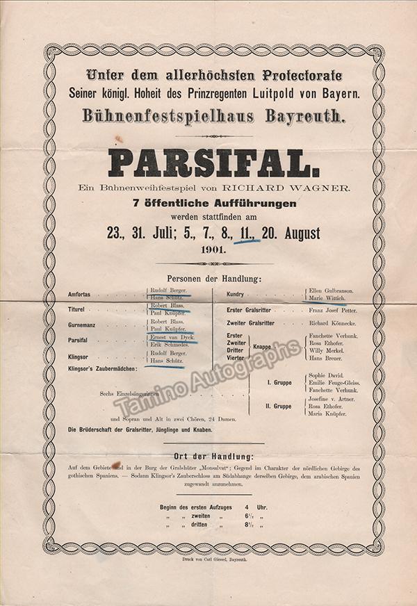 Parsifal - Bayreuth Festival Playbill 1901