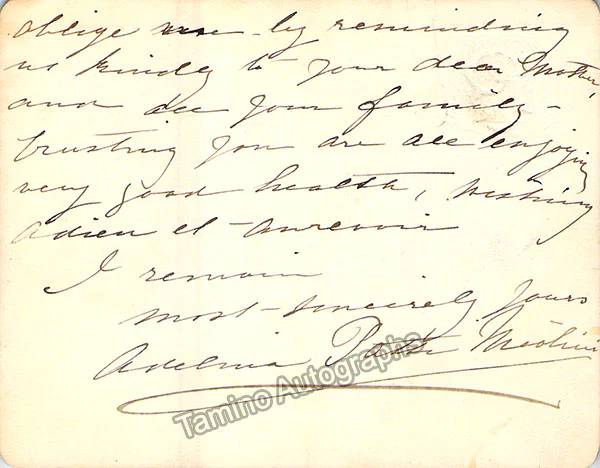 Patti, Adelina - Autograph Letter Signed - Image 4