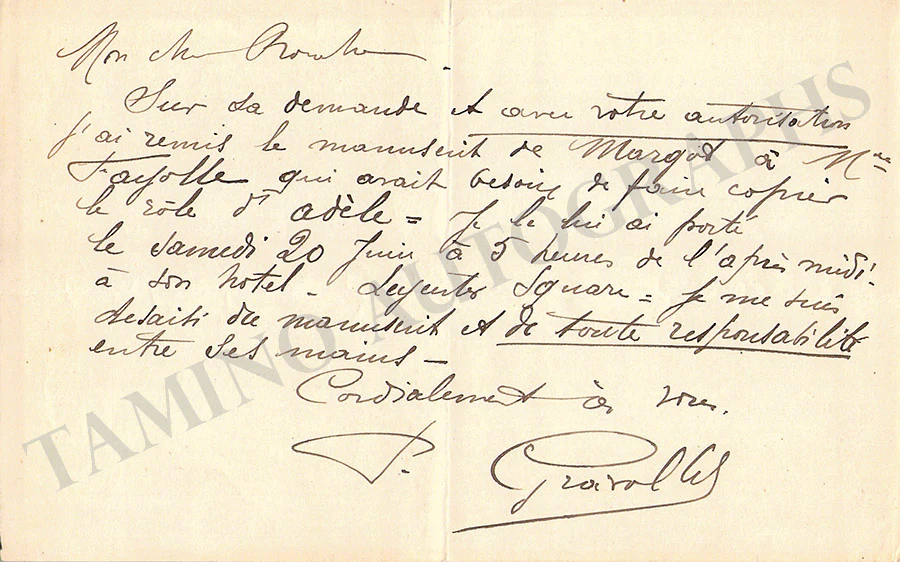 Gravollet, Paul - Set of 3 Autograph Letter Signed - Image 3