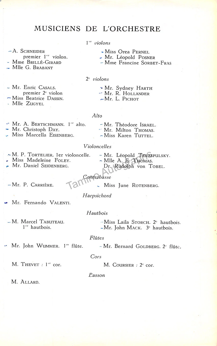 Tortelier, Paul & Others - Signed Program Page 1950 - Image 3