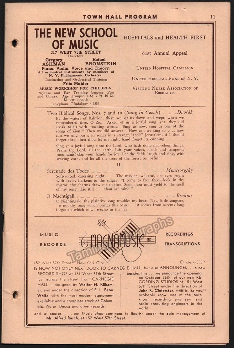Pauly, Rose - Signed Program New York 1939 - Image 3