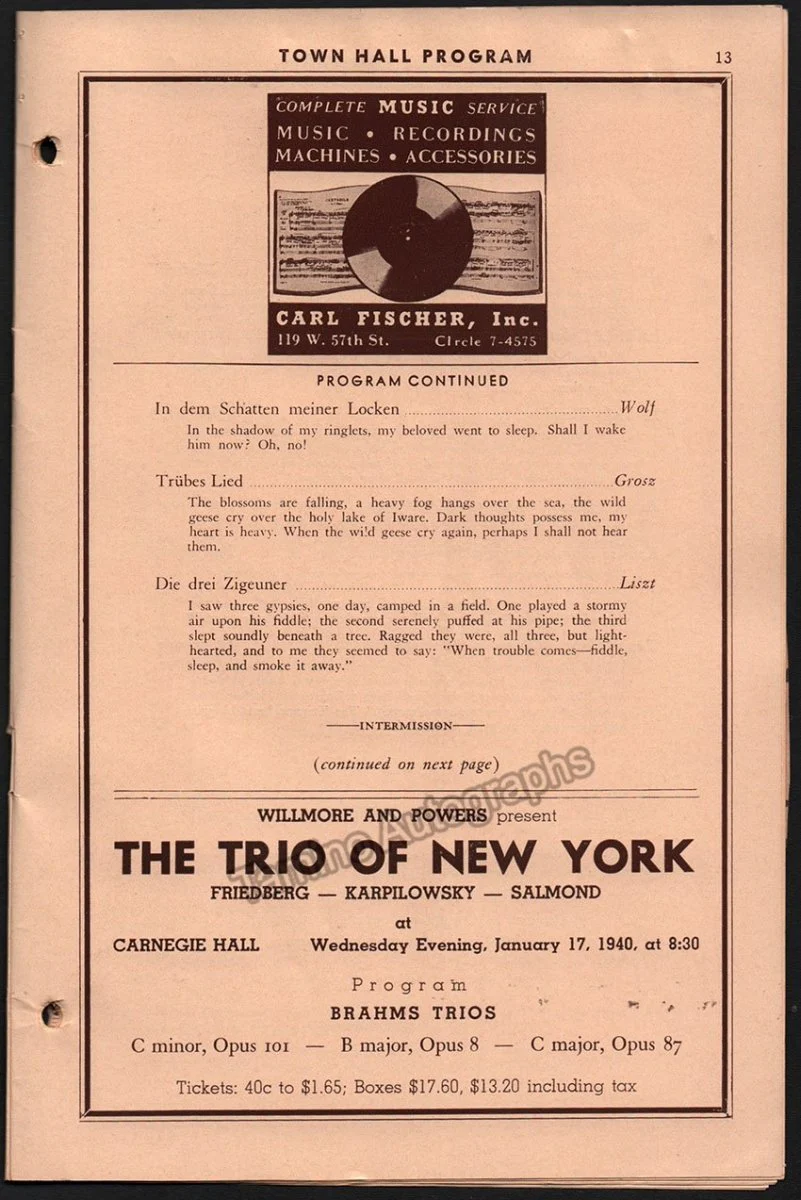Pauly, Rose - Signed Program New York 1939 - Image 4