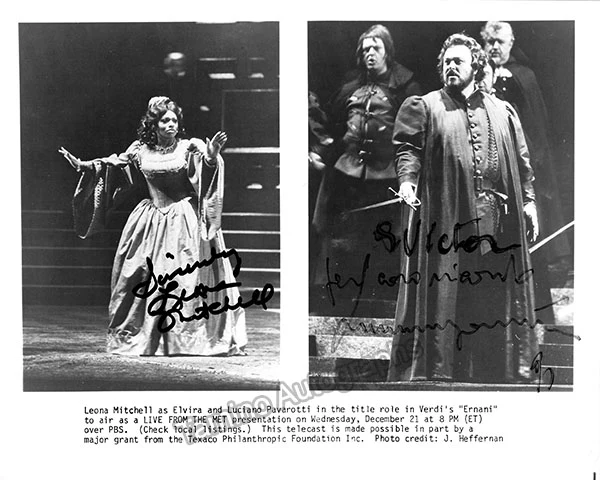 Pavarotti, Luciano - Mitchell, Leona - Double Signed Photographs (Various Autographs) - Image 3
