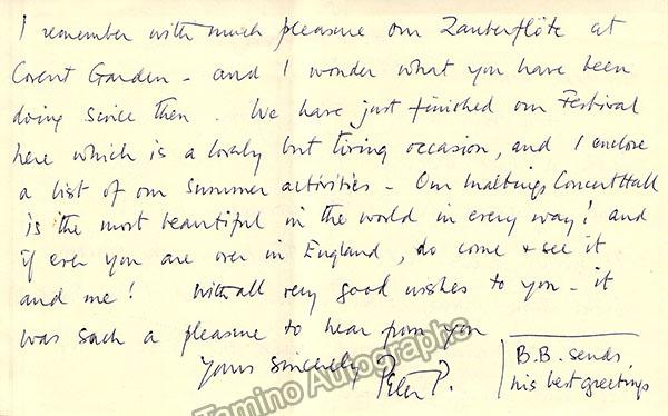 Pears, Peter - Autograph Letter Signed - Image 2