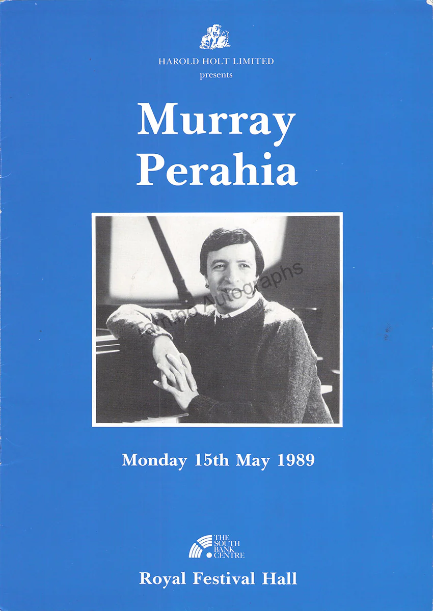 Perahia, Murray - Signed Program London 1989 - Image 2