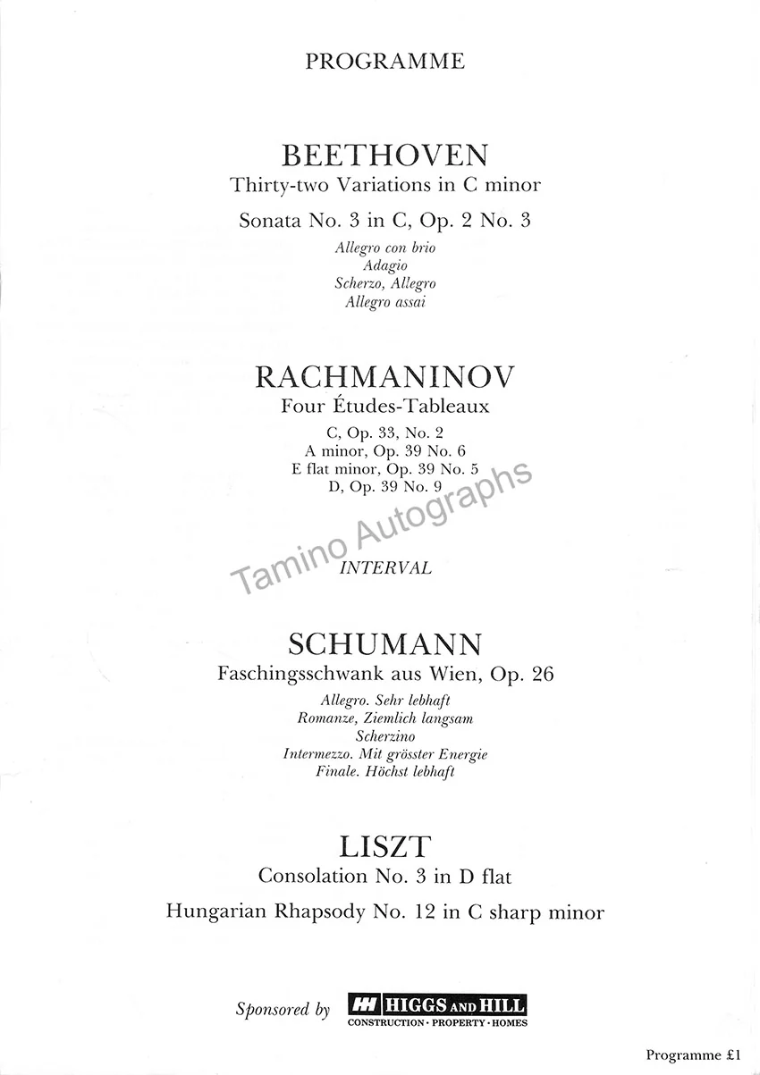 Perahia, Murray - Signed Program London 1989 - Image 3