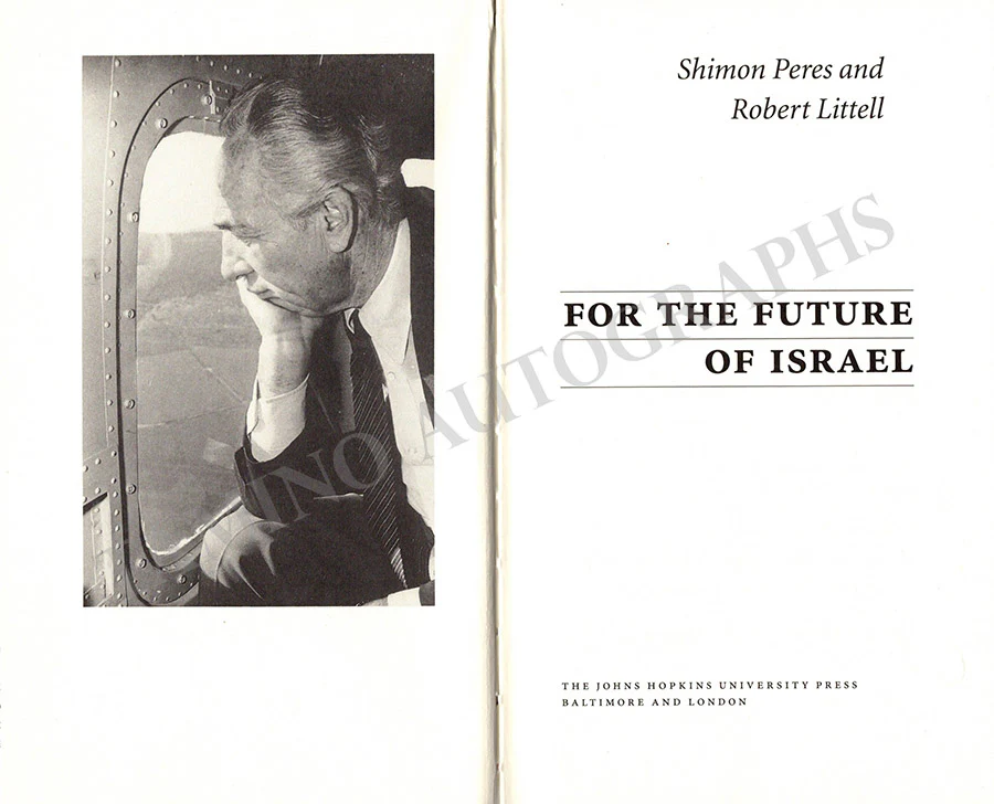 Peres, Shimon - Signed Book "For the Future of Israel" - Image 3