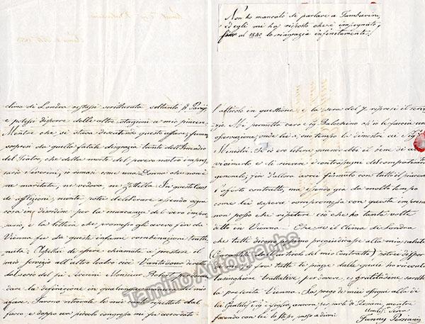 Persiani, Fanny - Autograph Letter Signed 1838 - Image 2