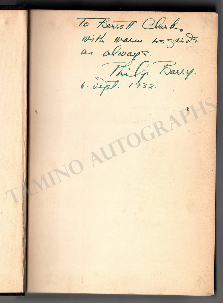 Barry, Philip - Signed Book "The Animal Kingdom" - Image 3