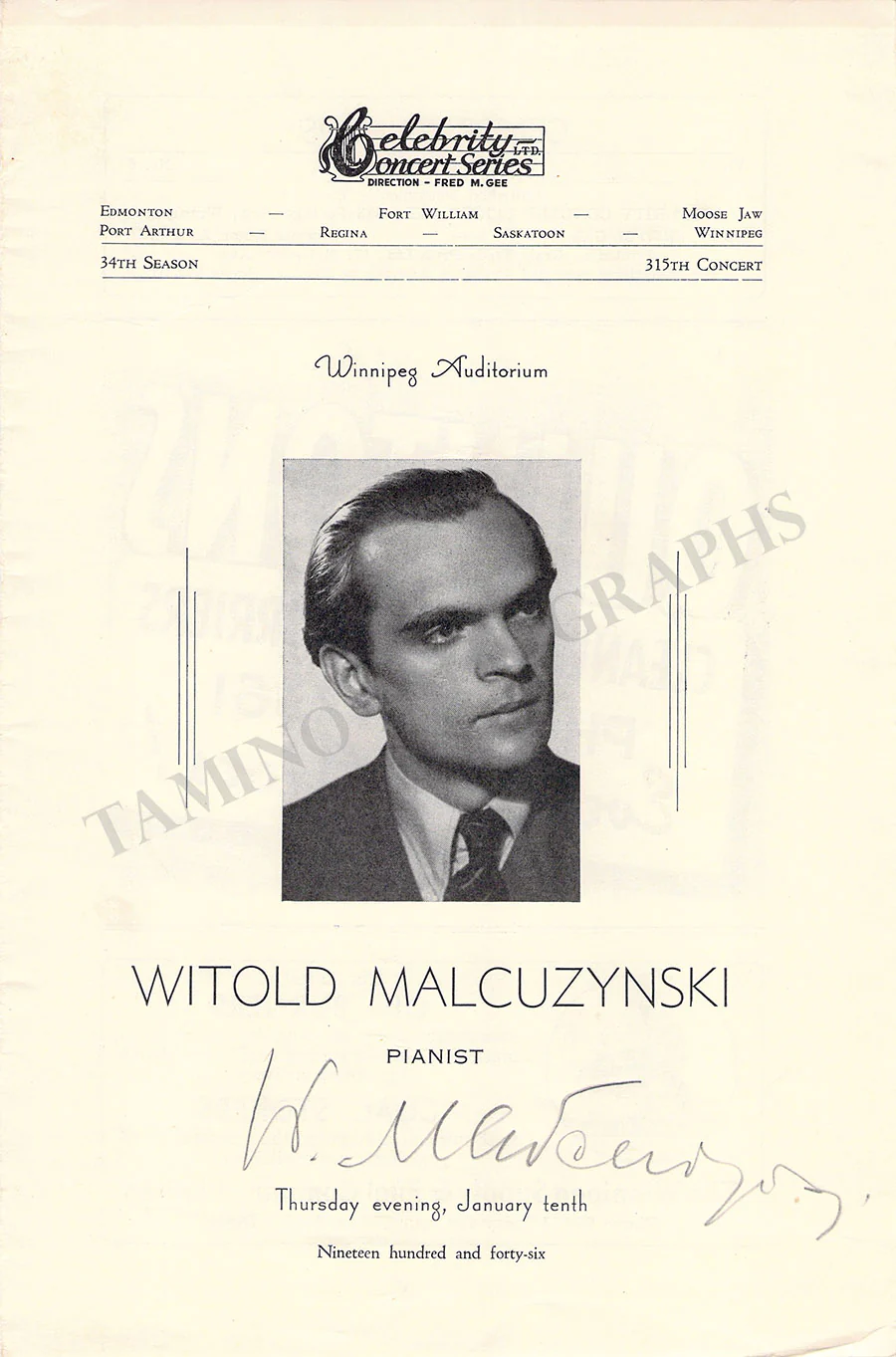 Pianists - Program Covers Signed Winnipeg 1943-1944 - Image 4