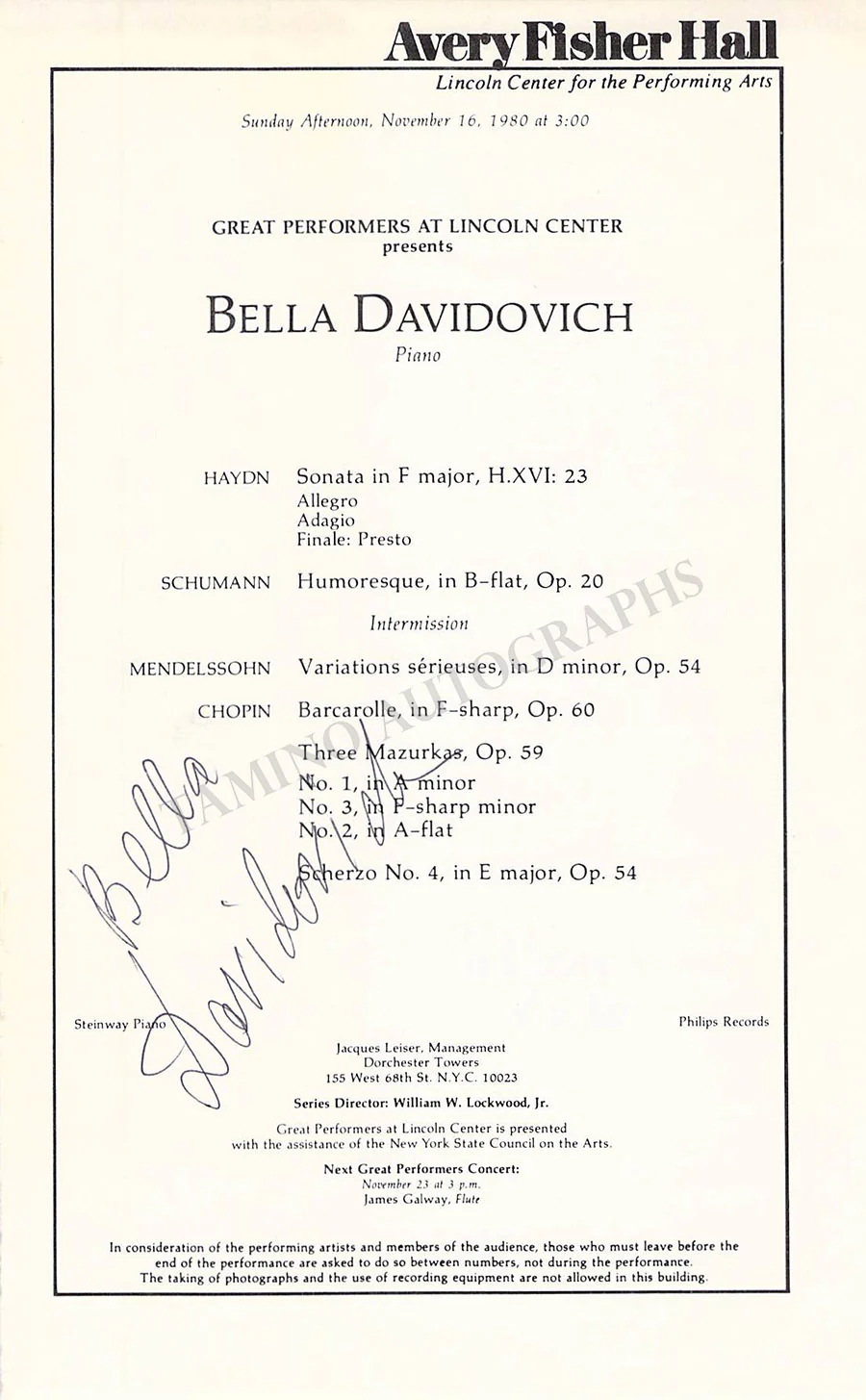 Pianists Signed Program Pages – Lot of 14 - Image 4