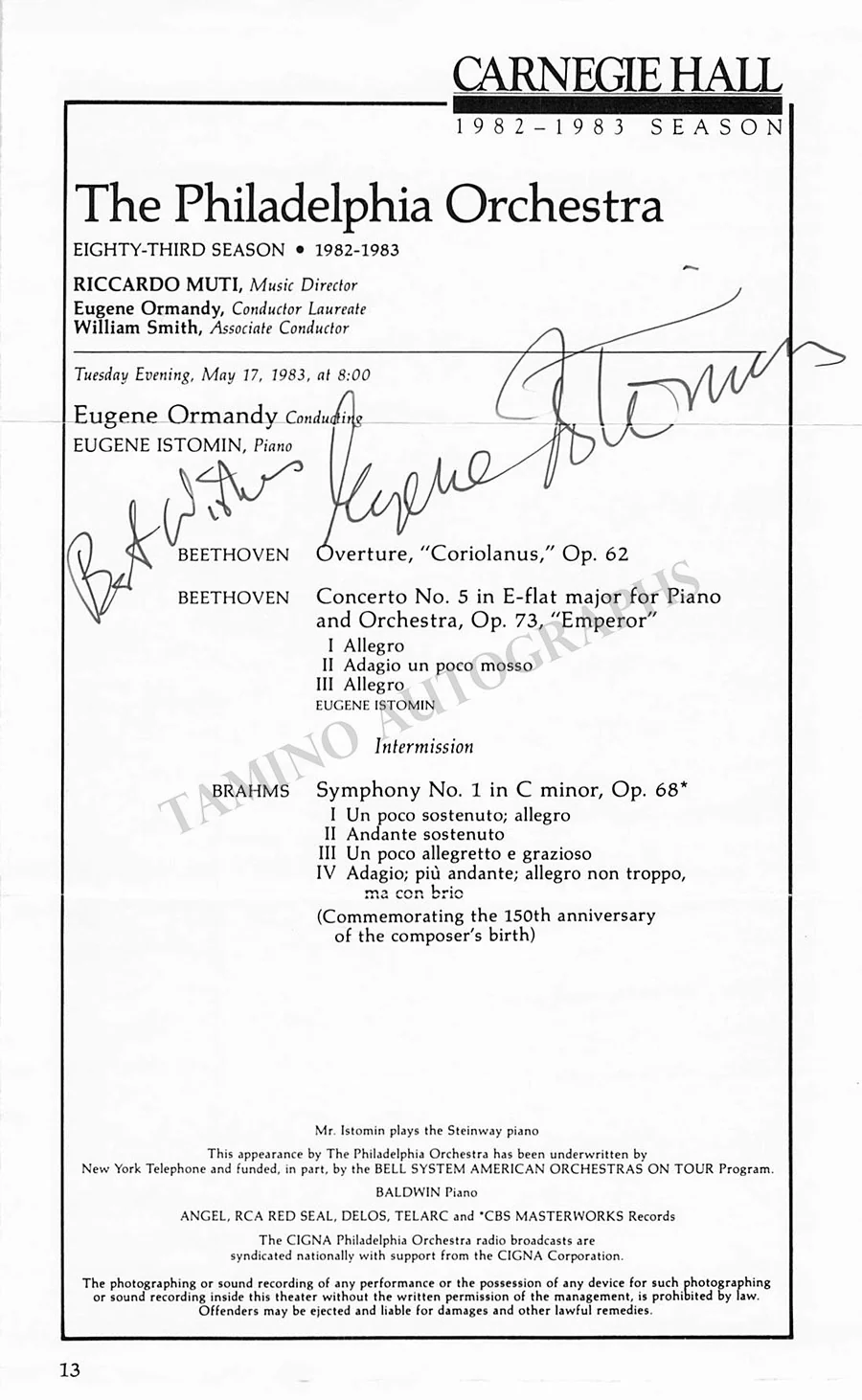 Pianists Signed Program Pages – Lot of 14 - Image 6