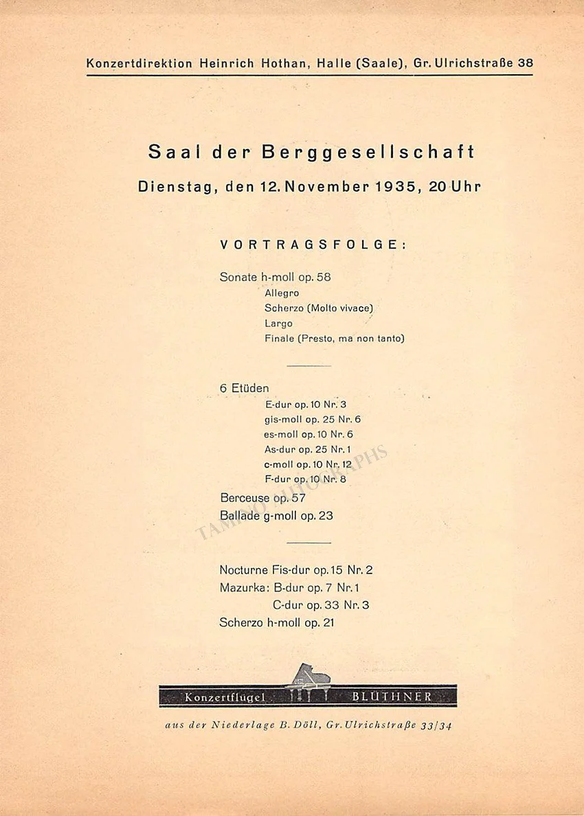 Piano Concert Programs - Lot of 15 German Programs 1935-1950 - Image 13