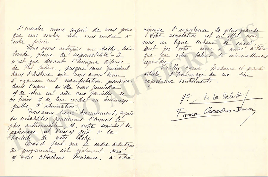 Carolus-Duran, Pierre - Autograph Letter Signed 1904 - Image 2