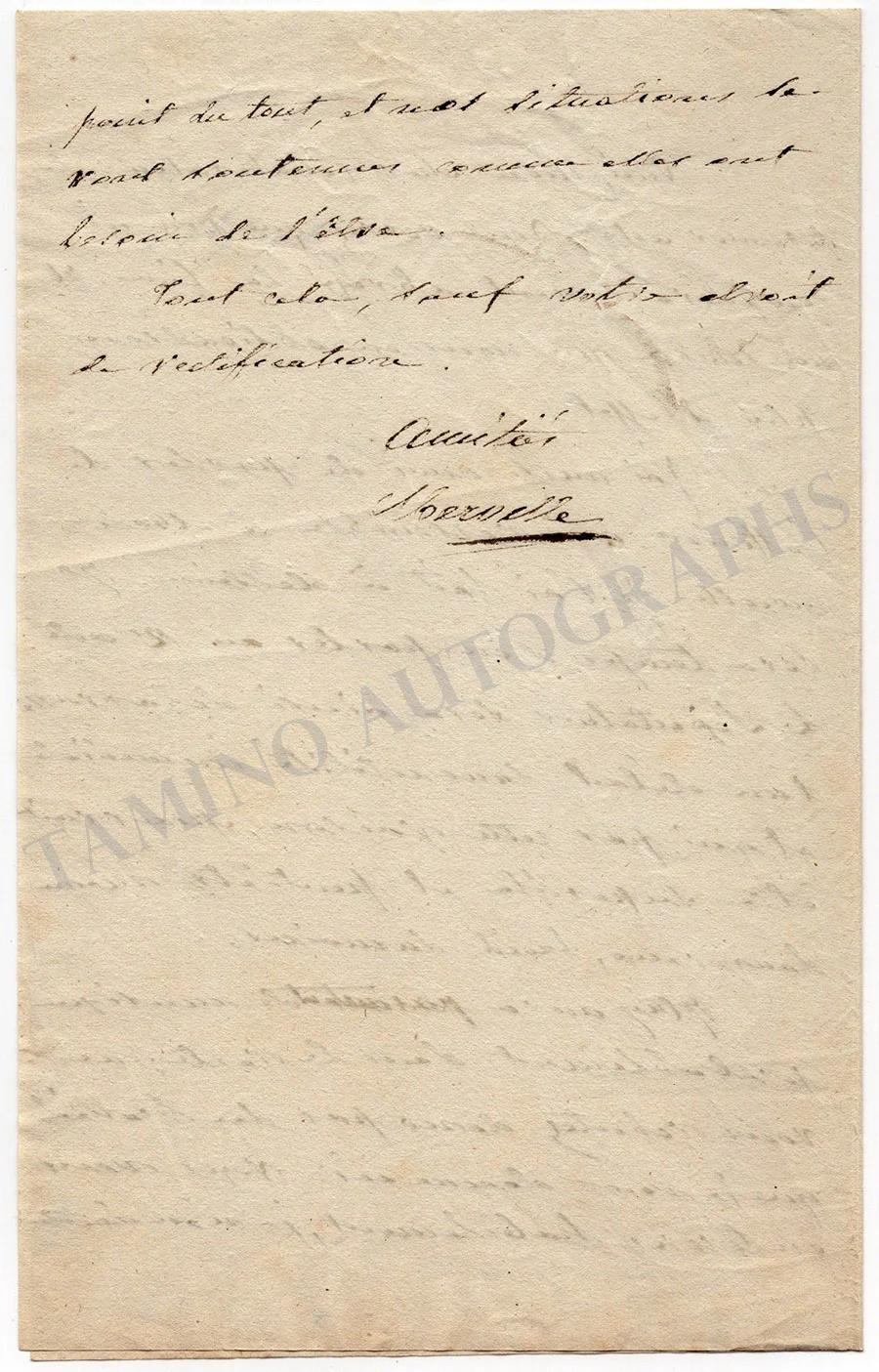 Camus, Pierre-Francois (Merville) - Autograph Letter Signed - Image 2