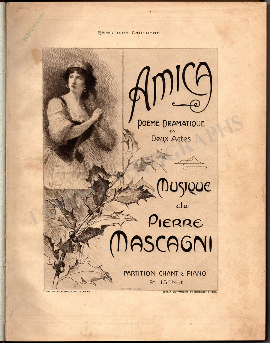 Mascagni, Pietro - Signed Score "Amica" 1905 - Image 2