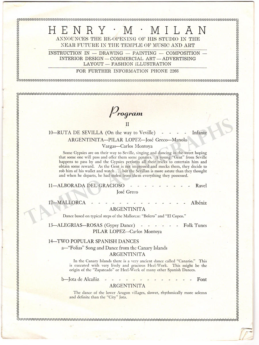 Lopez, Pilar & Others - Signed Program Tucson 1944 - Image 4