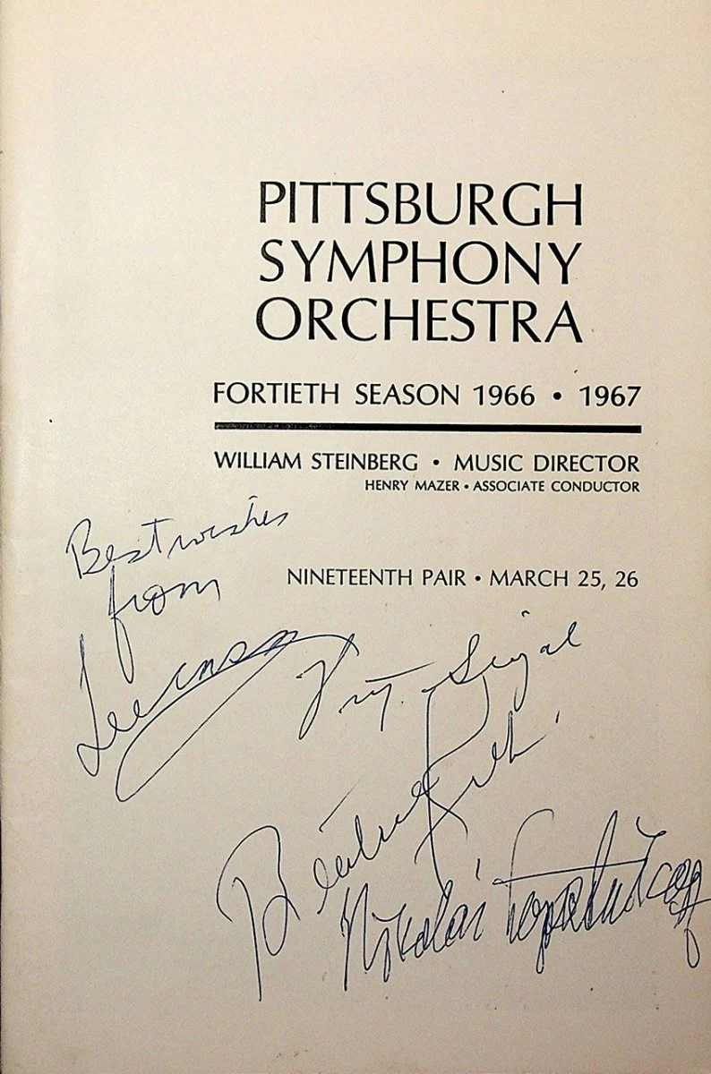 Pittsburg Symphony Orchestra - Signed Concert Programs 1966 - 1969 (Various Autographs) - Image 23