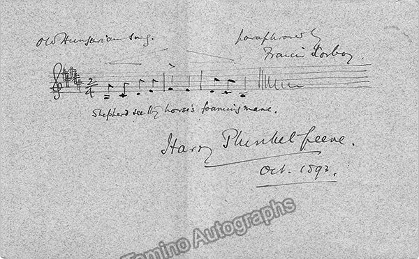 Plunkett Greene, Harry - 2 Autograph Musical Quotes Signed