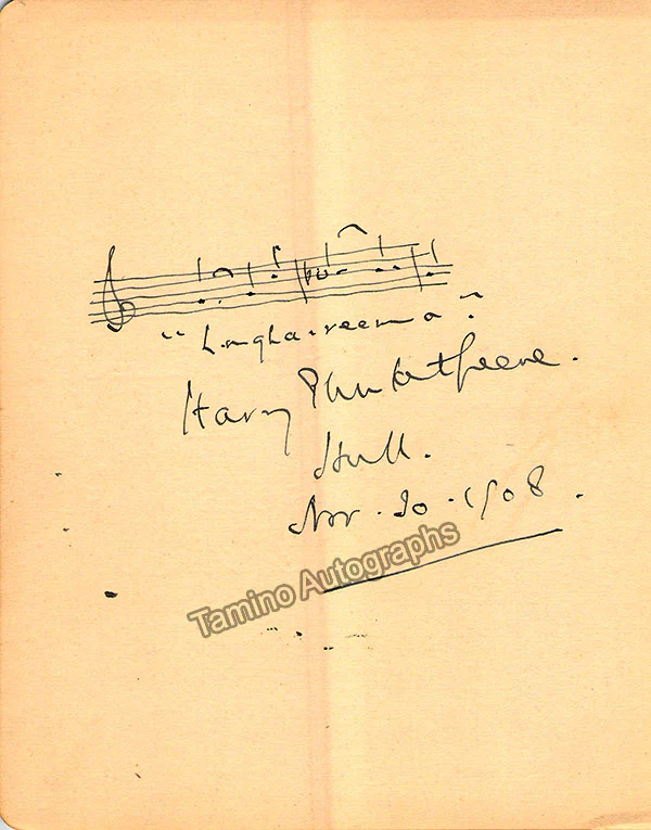 Plunkett Greene, Harry - 2 Autograph Musical Quotes Signed - Image 2