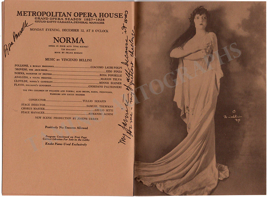 Ponselle, Rosa - Signed Brochure - Image 3