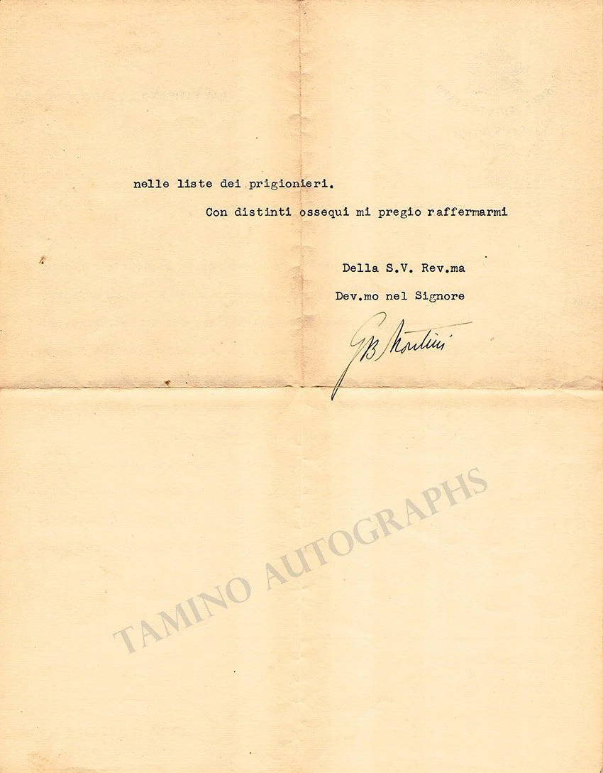 Montini, Giovanni Battista (Pope Paul VI) - Set of two Signed Typed Letters - Image 4