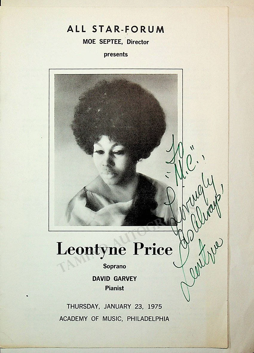 Price, Leontyne - Autograph Lot - Image 3