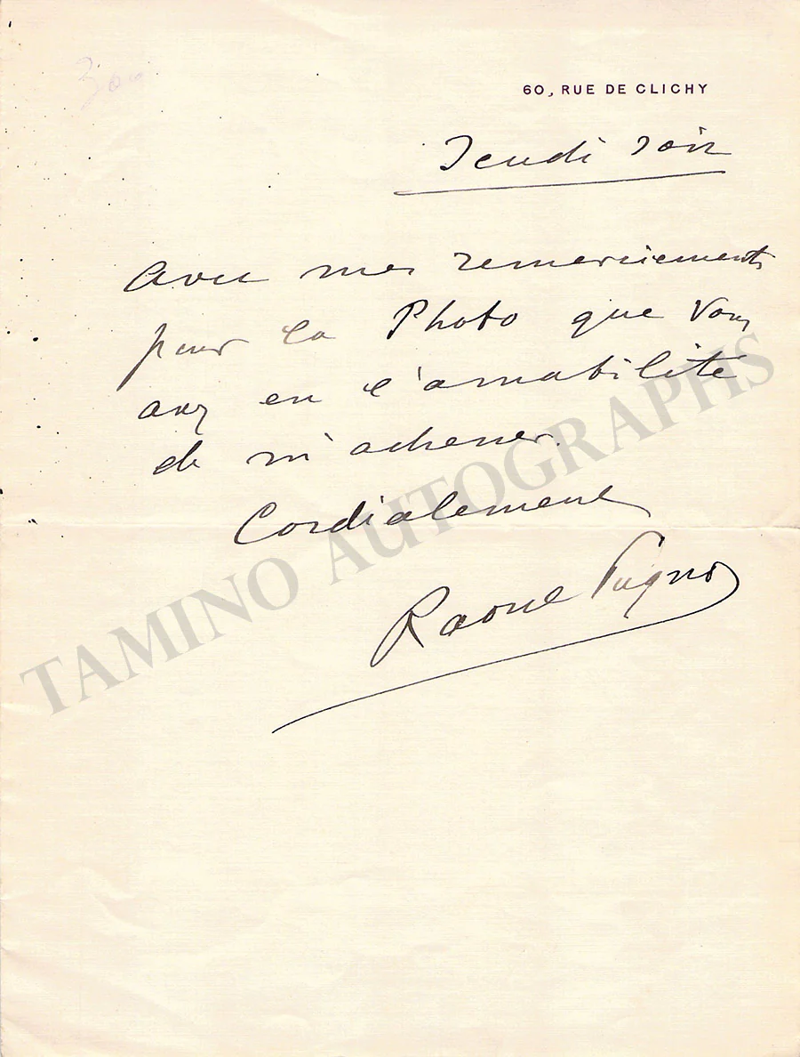 Pugno, Raoul - Set of Autograph Letter Signed + Autograph Note Signed - Image 2
