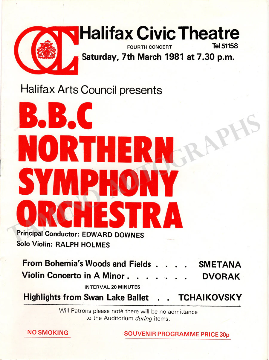 Holmes, Ralph - Signed Program Halifax 1986