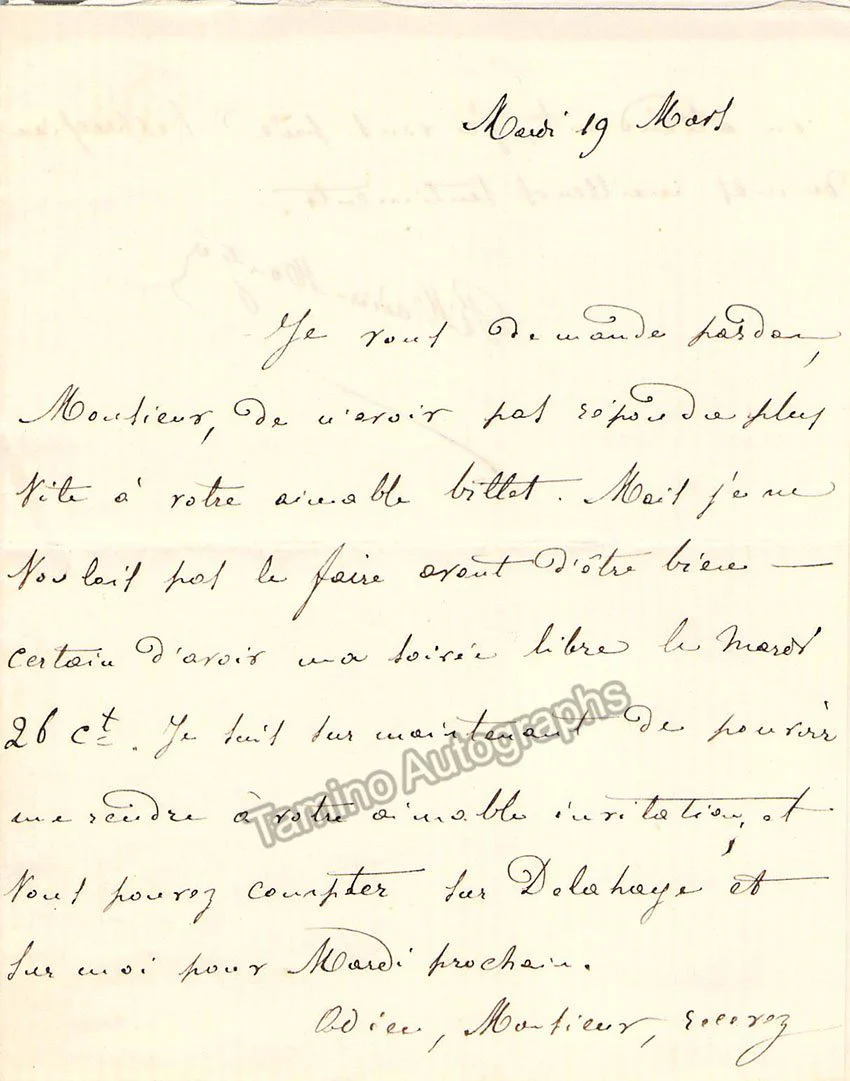 Madier de Montjau, Raoul - Set of 2 Signed Autograph Letters
