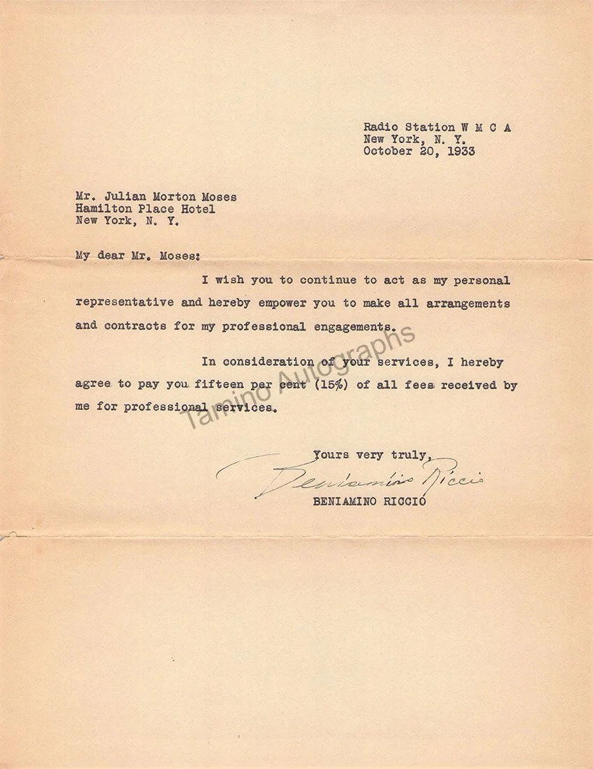 Riccio, Beniamino - Autograph Lot - Image 18