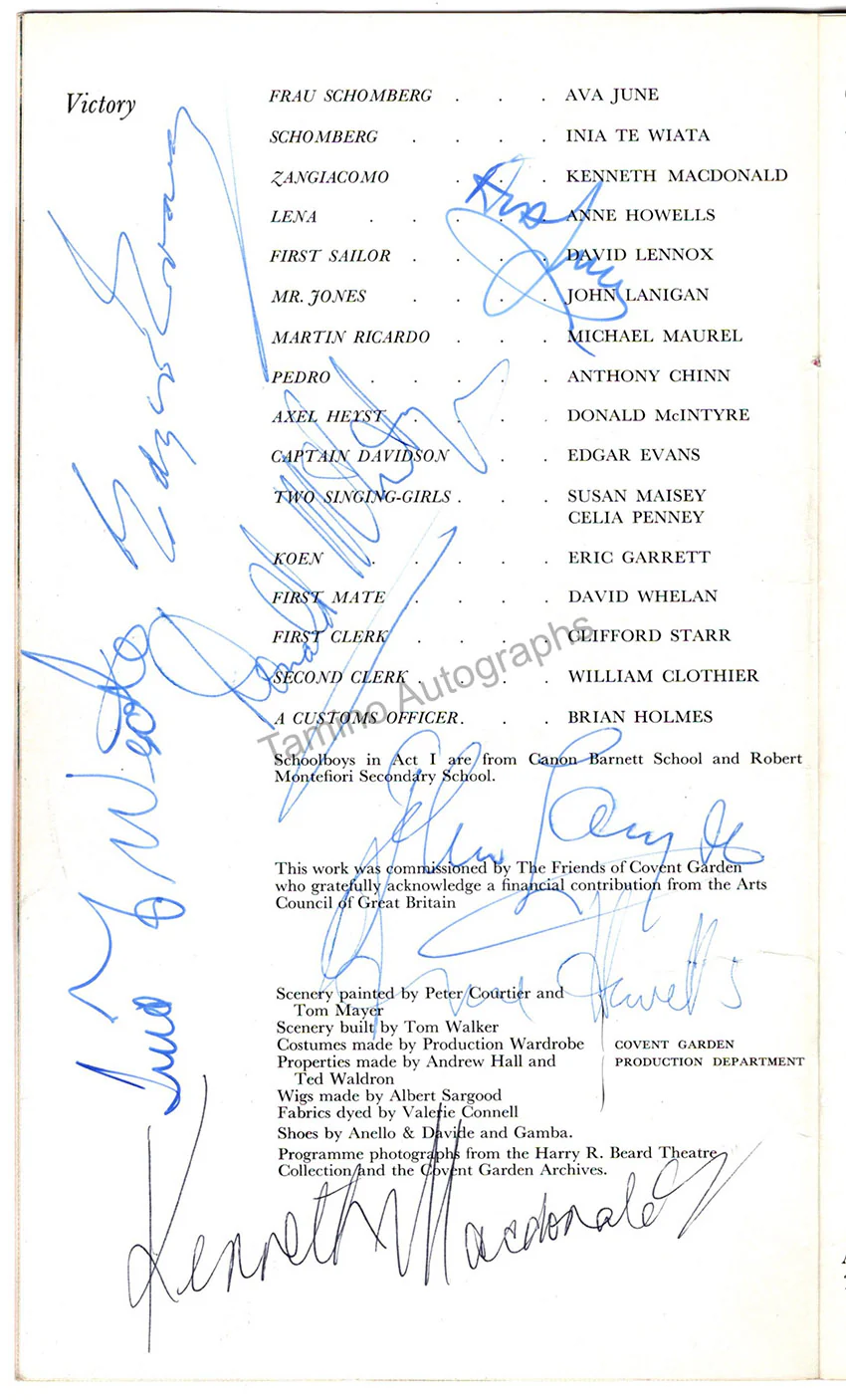 Rodney Bennett, Richard & Others - World Premiere Victory Signed Program 1970 - Image 2