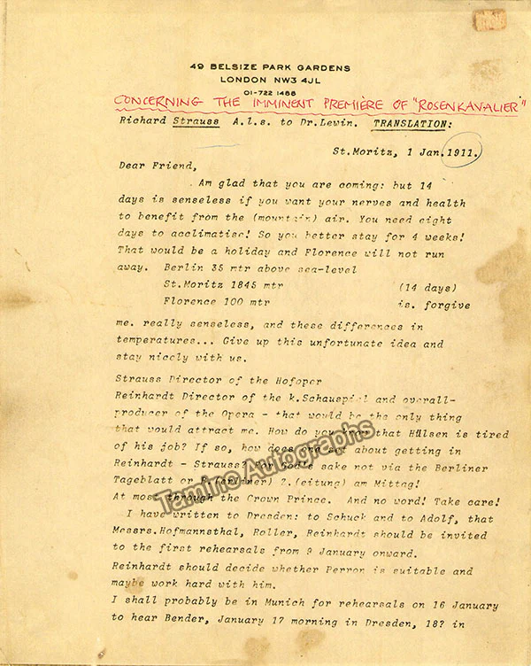 Strauss, Richard - Autograph Manuscripts (Various Options) - Image 22