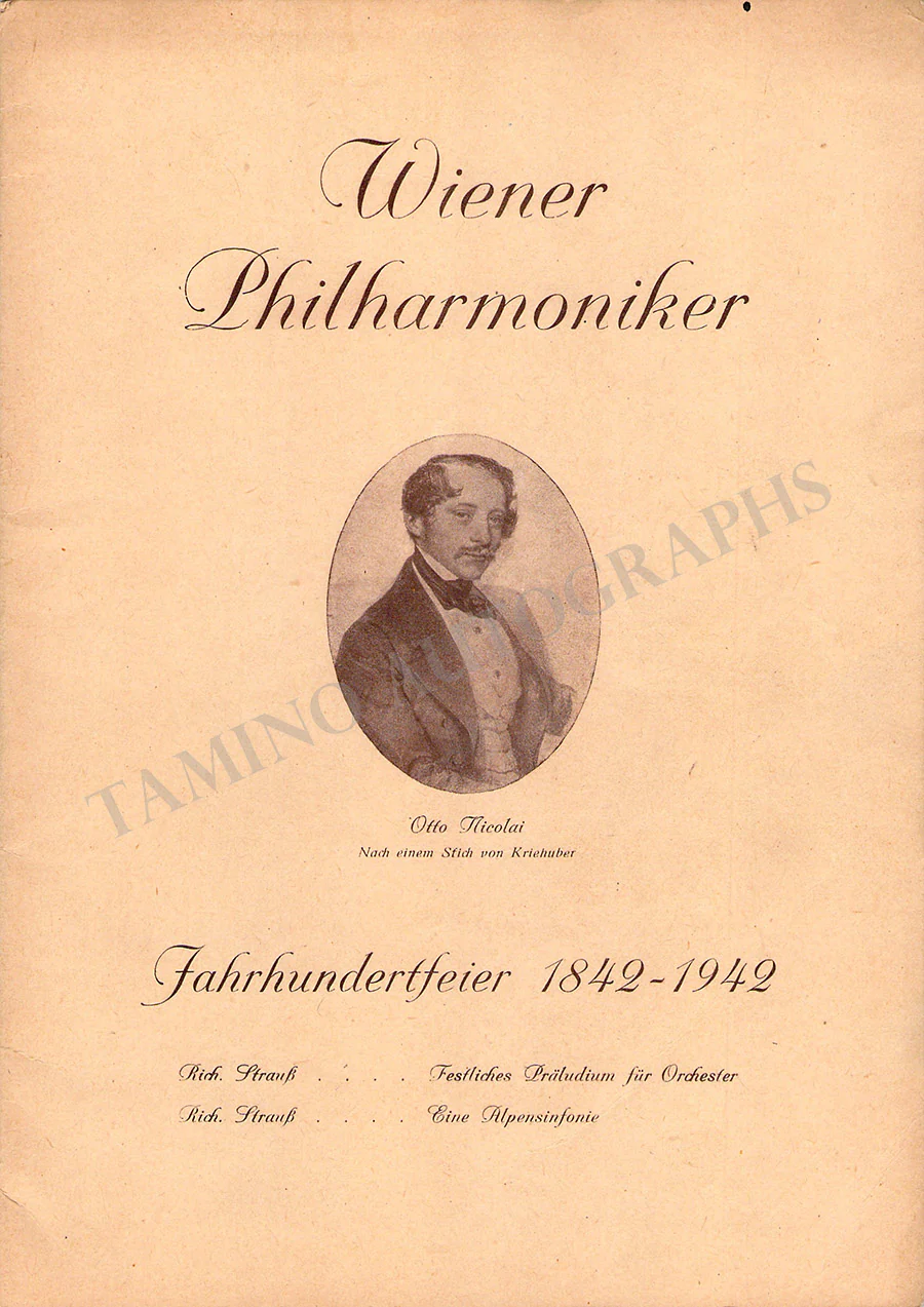 Strauss, Richard - Concert Program Vienna 1942