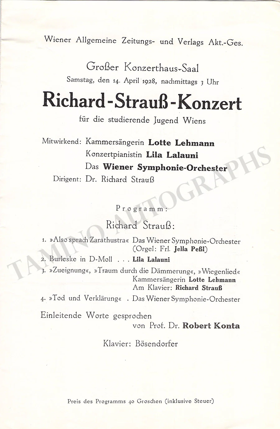Strauss, Richard - Lot of 8 Concert Programs - Image 5