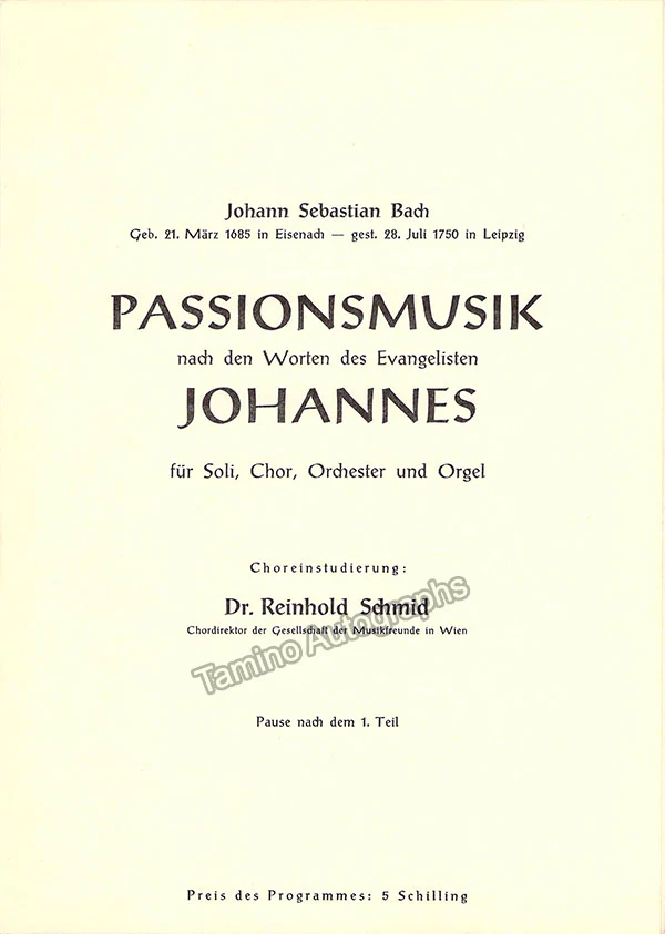 Richter, Karl - Kmentt, Waldemar - Topper, Hertha - Holecek, Heinz - Engen, Keith - Program with Multiple Signatures St. John's Passion Vienna 1963 - Image 3