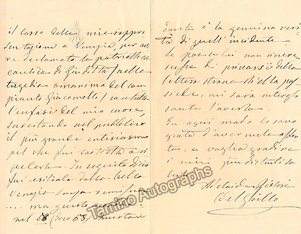 Ristori, Adelaide - Signed CDV + Autograph Letter Signed - Image 4