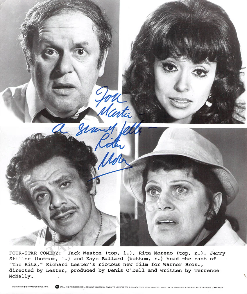 Moreno, Rita - Signed Photograph in "The Ritz"