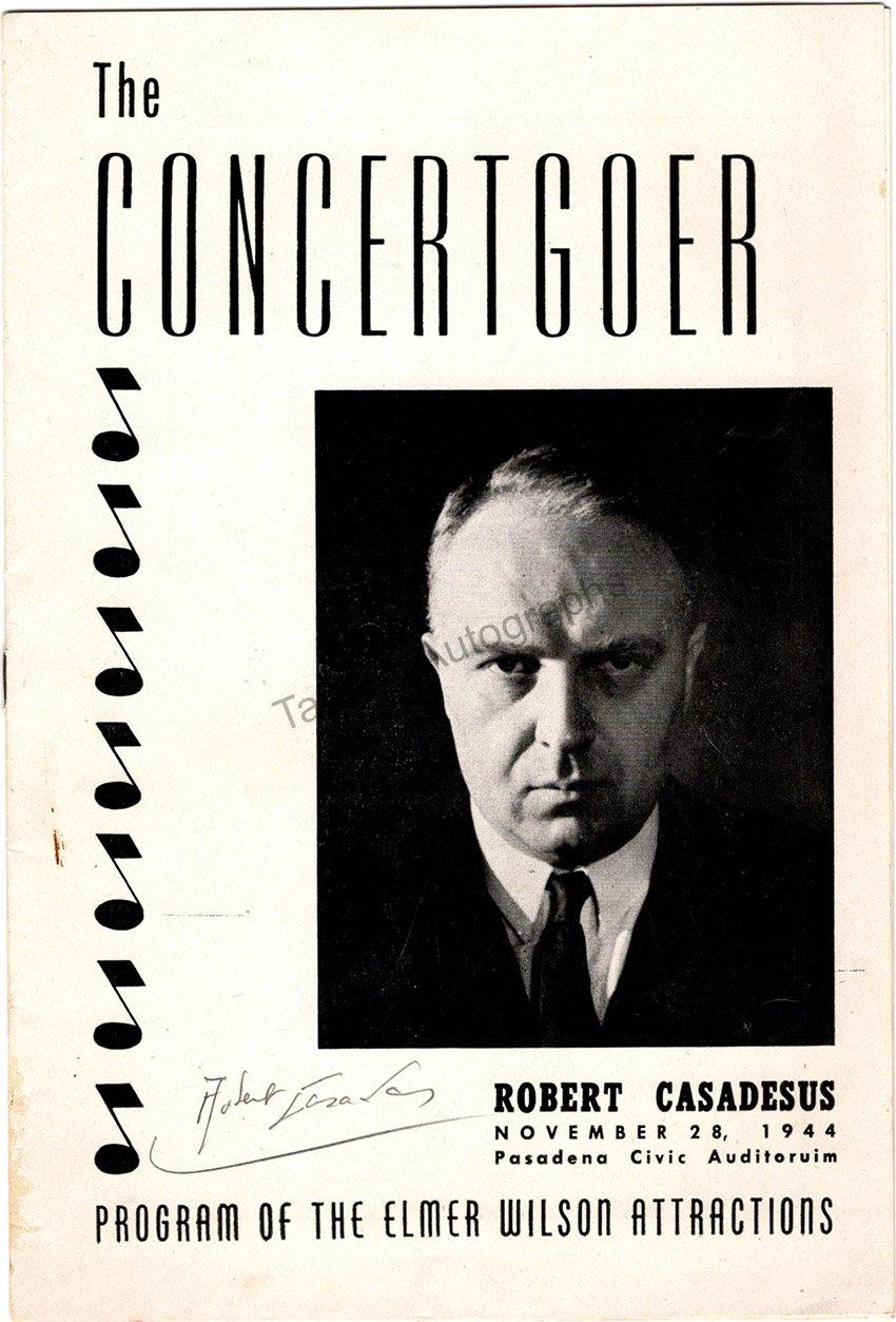 Casadesus, Robert - Signed Concert Programs (Various Options) - Image 2