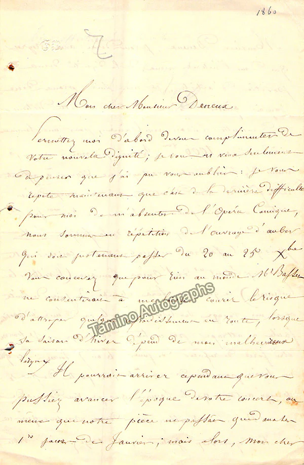 Roger, Gustave - 2 Autograph Letters Signed