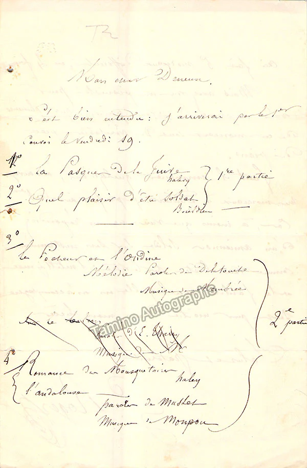 Roger, Gustave - 2 Autograph Letters Signed - Image 3