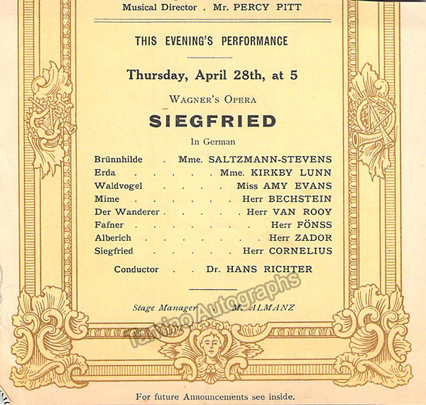 ROH Covent Garden - Set of 4 Program Clips Der Ring des Nibelungen 1910 - Image 4