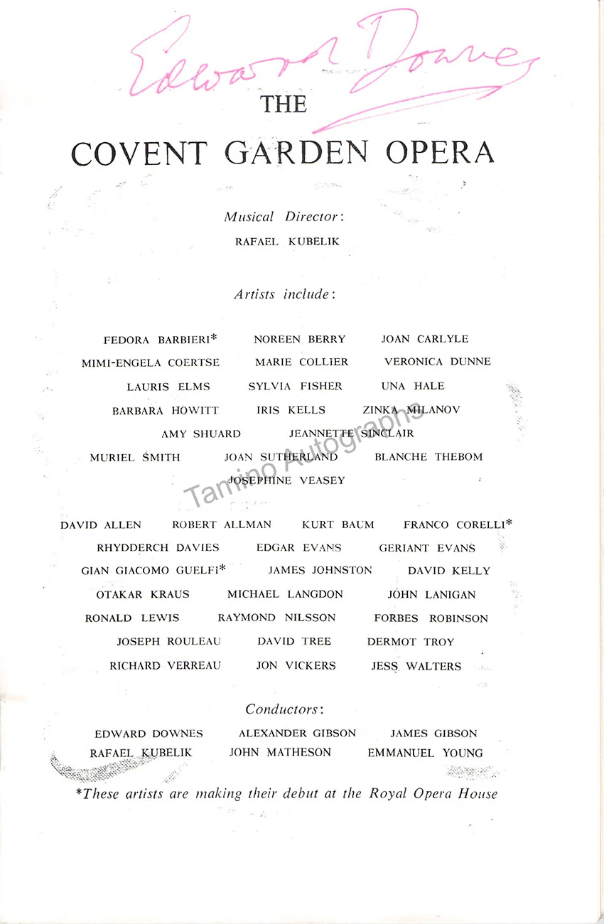 ROH Covent Garden - Signed Opera Programs 1947-1988 (Various Options II) - Image 15