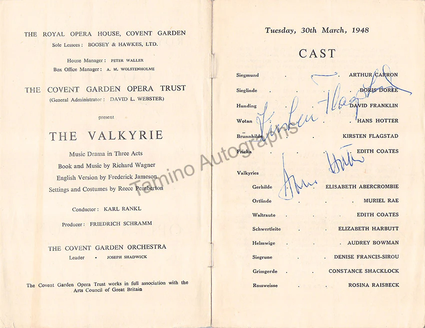 ROH Covent Garden - Signed Opera Programs 1947-1988 (Various Options II) - Image 20