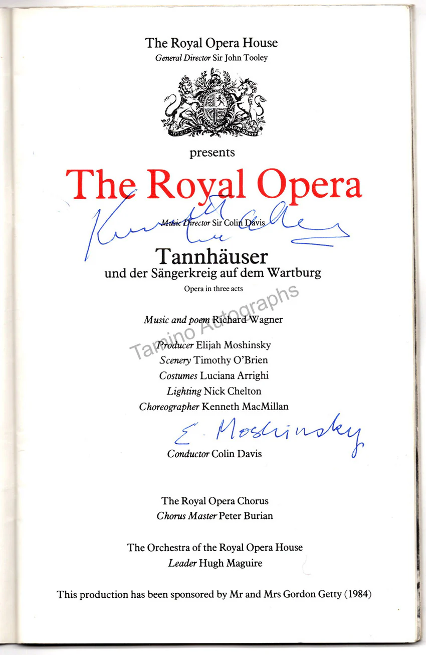 ROH Covent Garden - Signed Opera Programs 1947-1988 (Various Options II) - Image 48