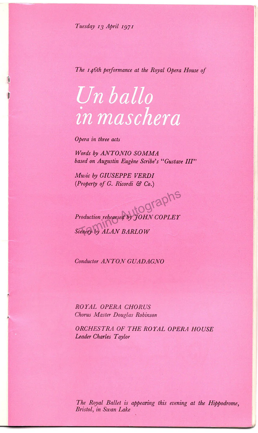 ROH Covent Garden - Signed Opera Programs 1947-1988 (Various Options III) - Image 15