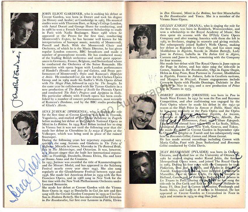 ROH Covent Garden - Signed Opera Programs 1947-1988 (Various Options IV) - Image 15
