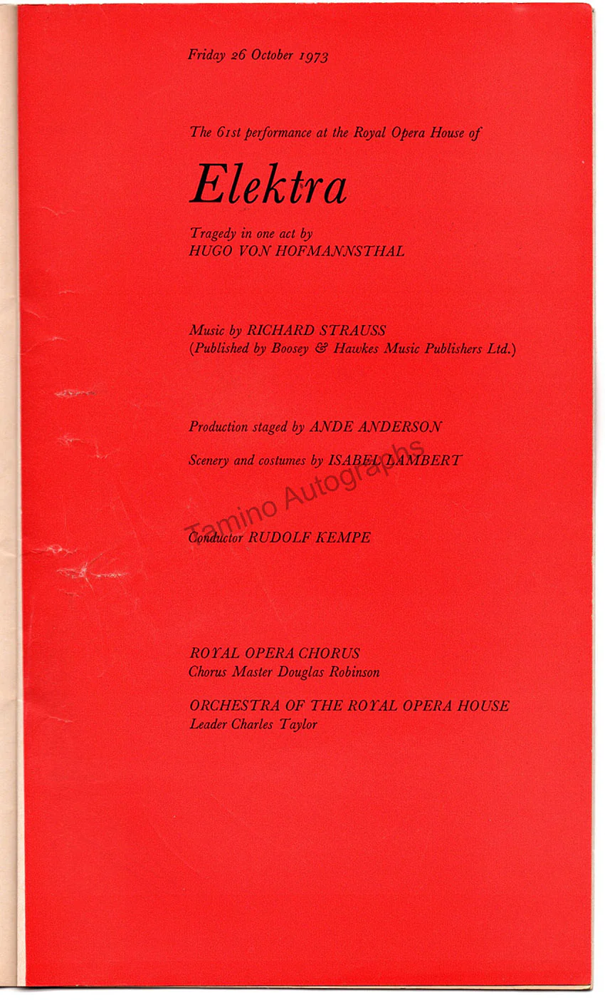 ROH Covent Garden - Signed Opera Programs 1947-1988 (Various Options IV) - Image 26